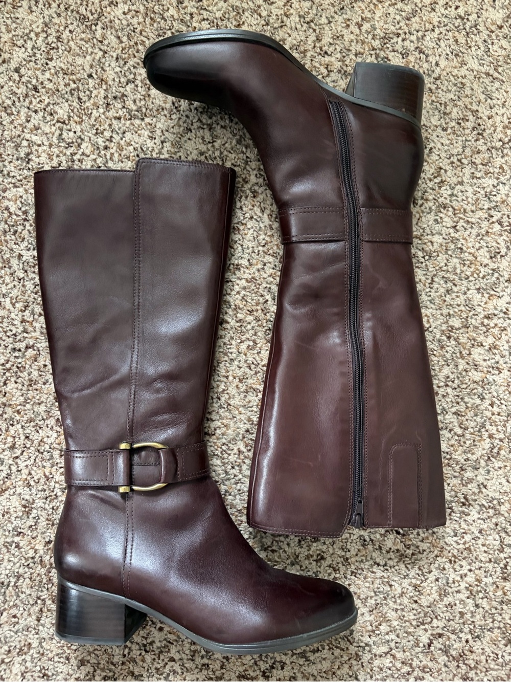 Naturalizer Women's Tall Leather Boots in Dark Brown